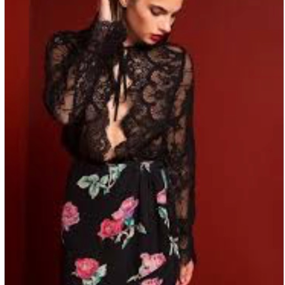 Stone Cold Fox Black Lace Bodysuit $420